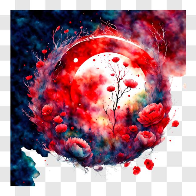 Image of plants with a moon
